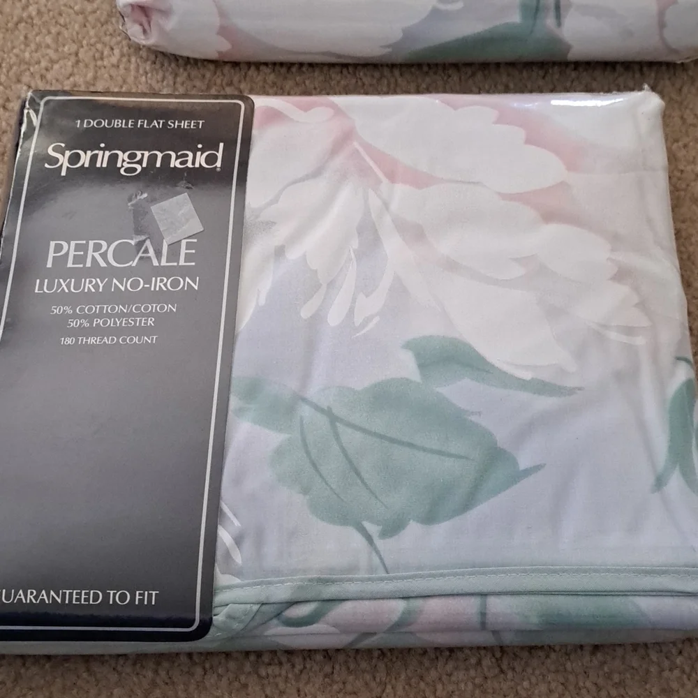 🛍Springmaid no iron fitted and flat, Full size